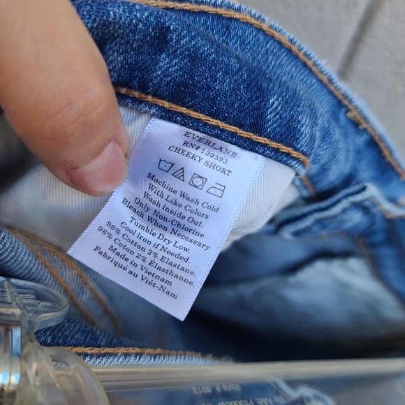 Everlane | The Cheeky High Waist Denim Cut Off Casual Summer Shorts Size 26 - Picture 10 of 10